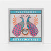 'Two Peacocks' - Archivist letterpress square matchbox with matches (125 matches per box) 