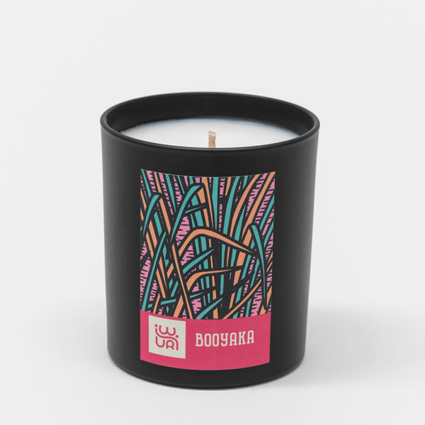 Luxury handmade candle, rapeseed and coconut natural wax, BOOYAKA - lemongrass and ginger fragrance. 220g 