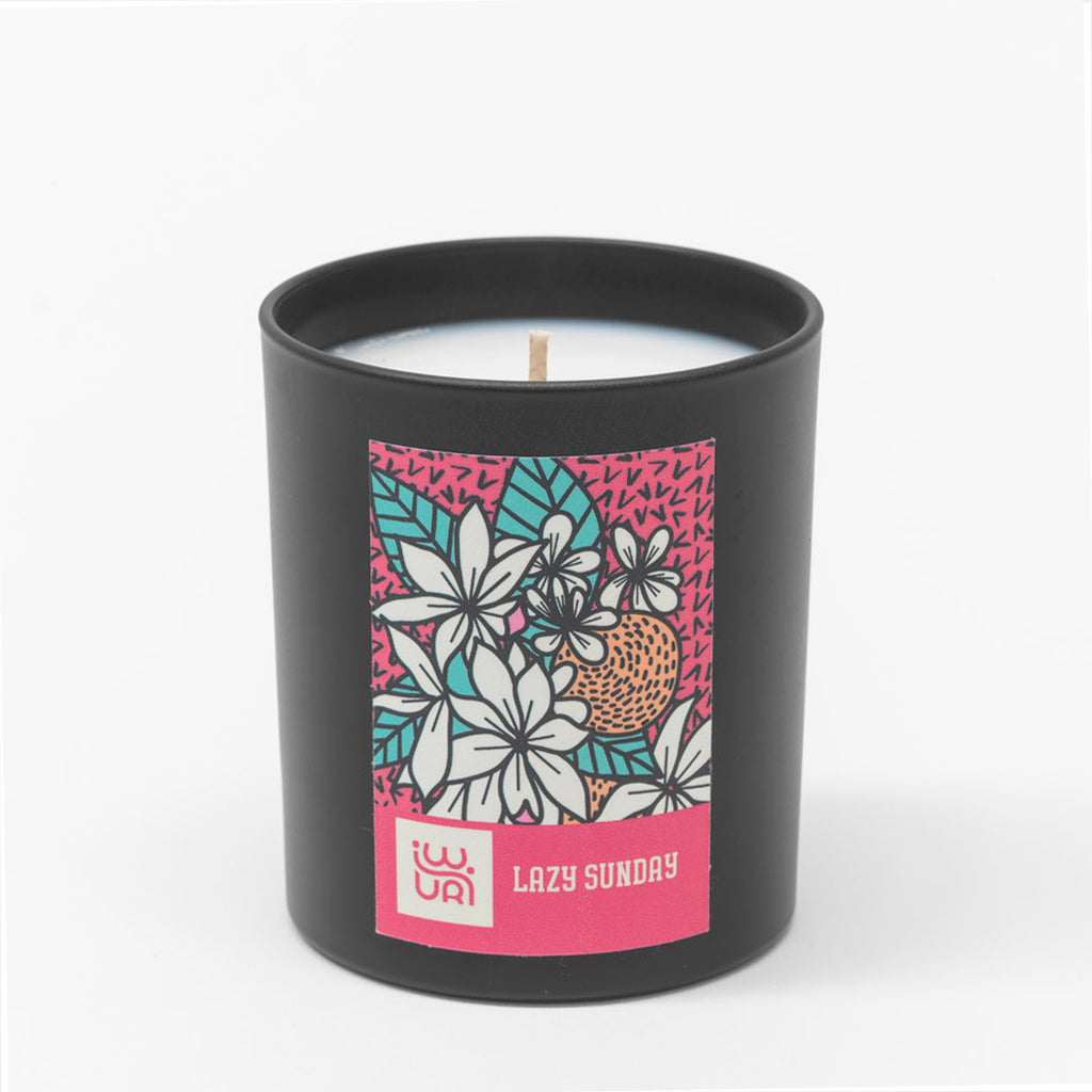 Luxury handmade candle, rapeseed and coconut natural wax, Lazy Sunday - Jasmine, Orange Blossom, Amber fragrance. 220g 